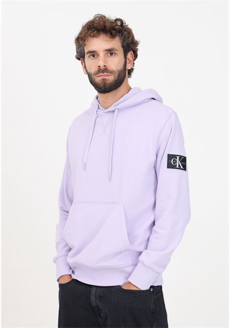 Lilac men's hoodie embellished with CK monogram crest CALVIN KLEIN JEANS | J30J323430VFRVFR